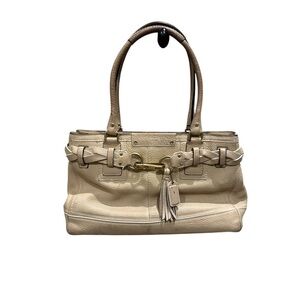 Coach Taupe Leather‎ Interior Bag  serial number 10329